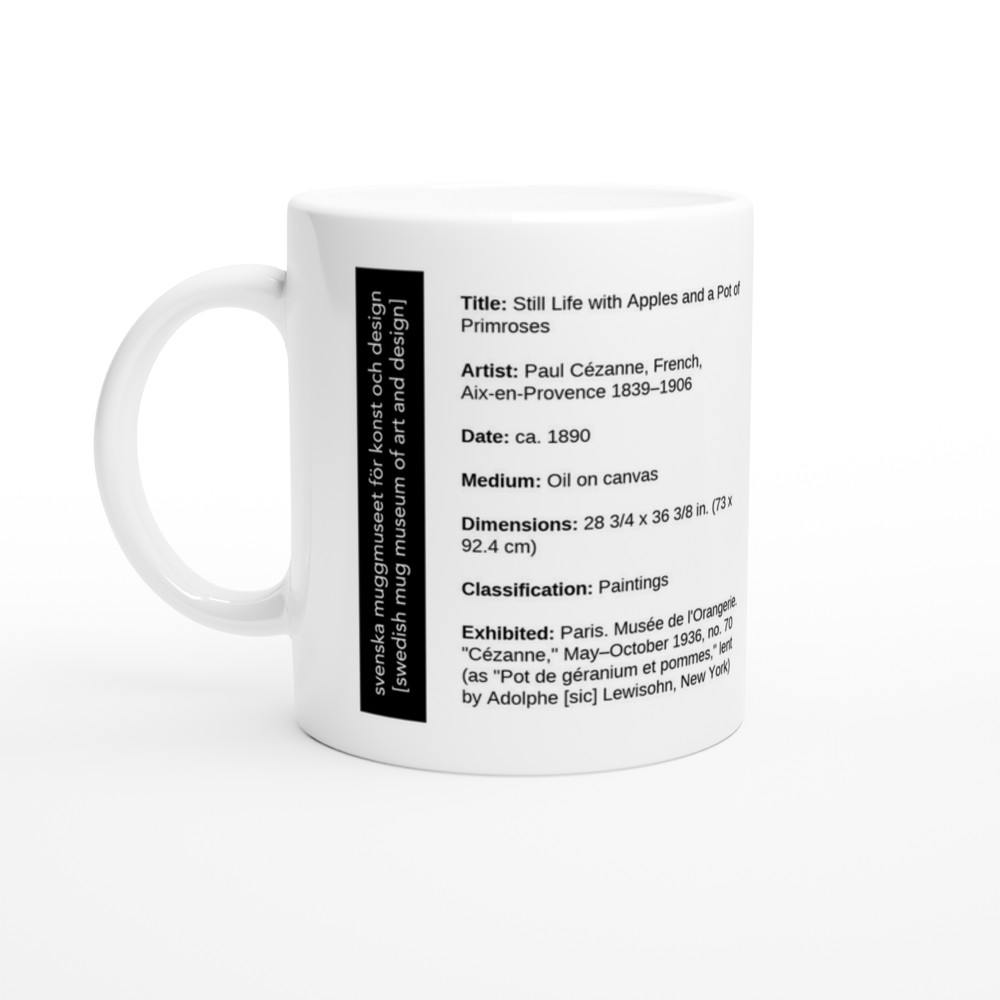 Still Life with Apples and a Pot of Primroses — label view