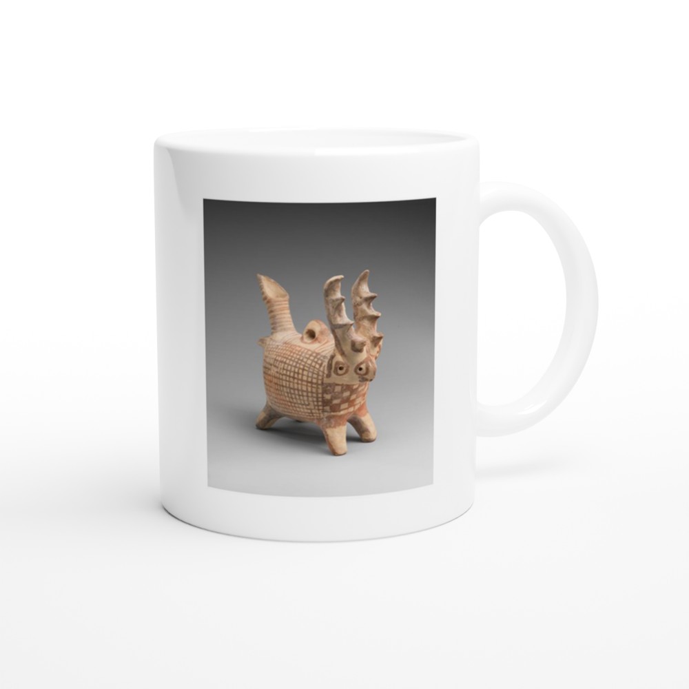 Terracotta zoomorphic askos (vessel) with antlers