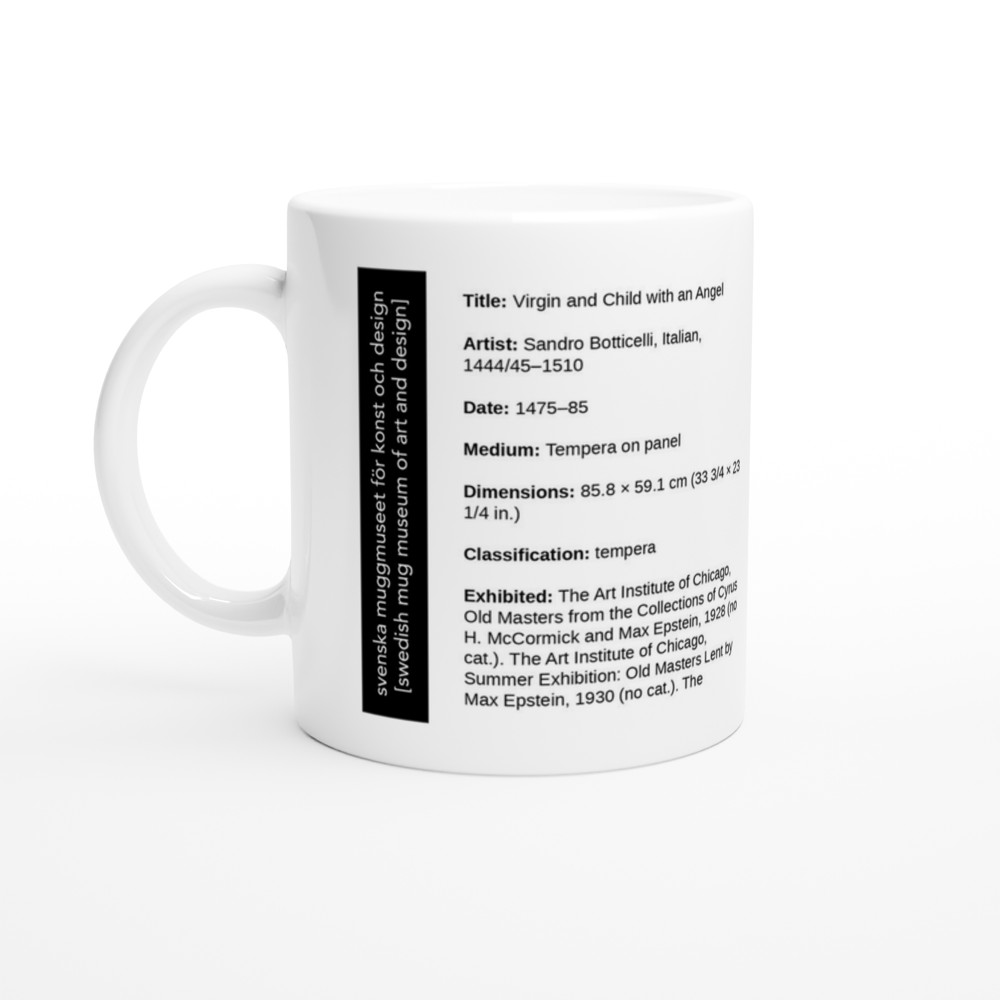 Virgin and Child with an Angel — label view