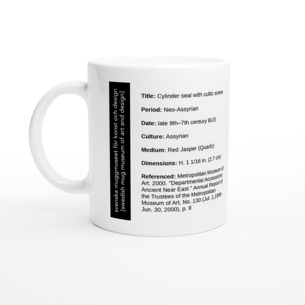 Cylinder seal with cultic scene — label view